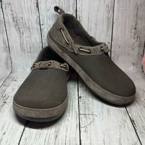 Crocs Surrey Casual Comfort Slip On Clogs Brown Suede Women's Shoes Size 5